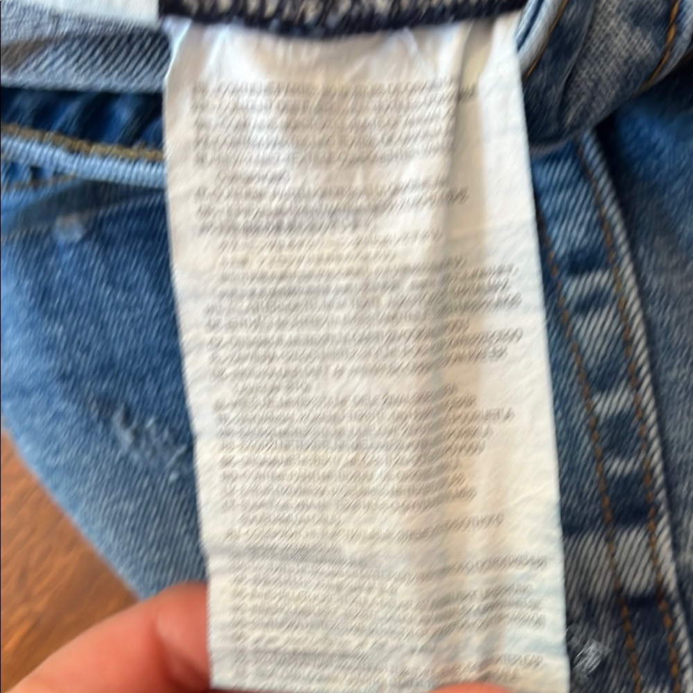 Zara Distressed Denim Jeans with Red Button Accent - Picture 9 of 15